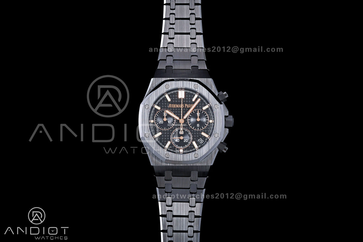 Royal Oak Chrono 26240 Black Ceramic ZF 1:1 Best Edition on Ceramic Bracelet SA4401 Super Clone V2 (Free Sprung)